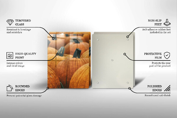 Herdabdeckplatte glas Kürbisse