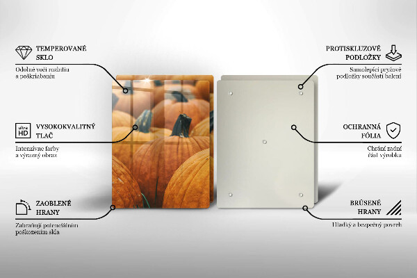 Herdabdeckplatte glas Kürbisse