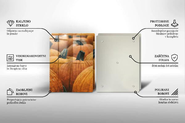 Herdabdeckplatte glas Kürbisse