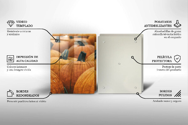 Herdabdeckplatte glas Kürbisse