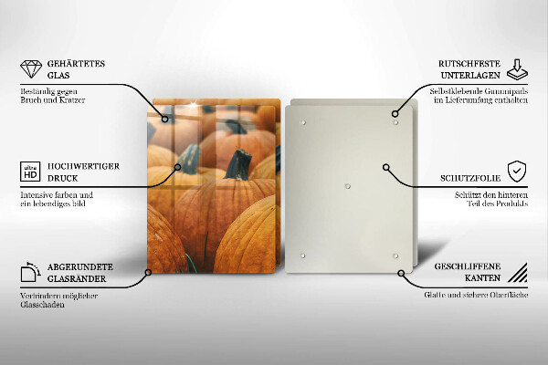 Herdabdeckplatte glas Kürbisse