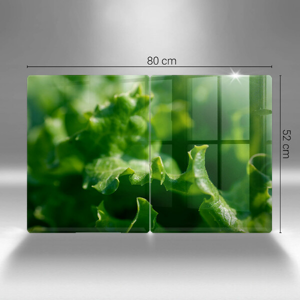 Herdabdeckplatte glas Salatblätter