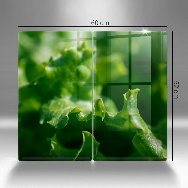 Herdabdeckplatte glas Salatblätter