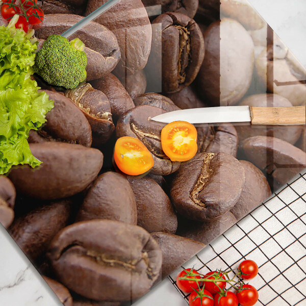 Herdabdeckplatte glas Kaffeebohnen