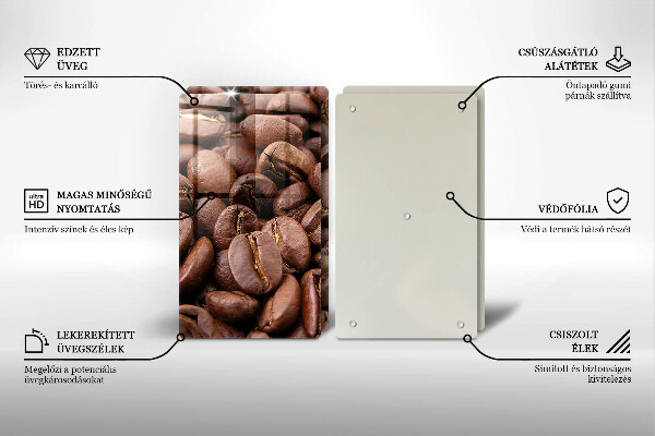 Herdabdeckplatte glas Kaffeebohnen