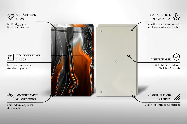 Herdabdeckplatte glas Abstraktes Muster
