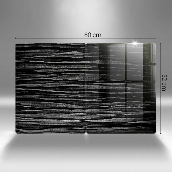 Herdabdeckplatte glas Schwarze Abstraktion