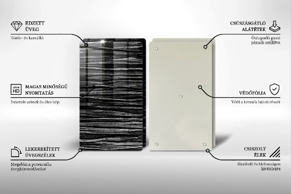 Herdabdeckplatte glas Schwarze Abstraktion