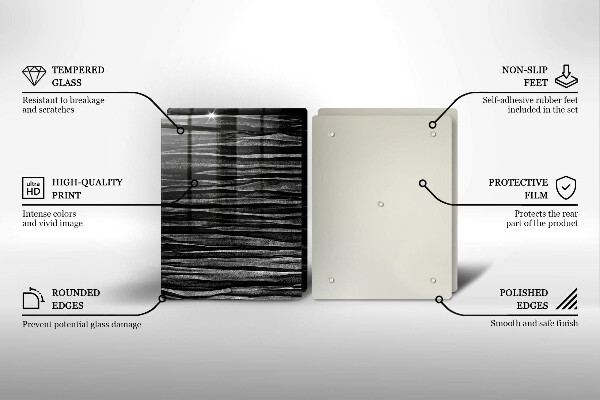 Herdabdeckplatte glas Schwarze Abstraktion