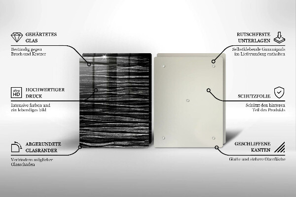 Herdabdeckplatte glas Schwarze Abstraktion