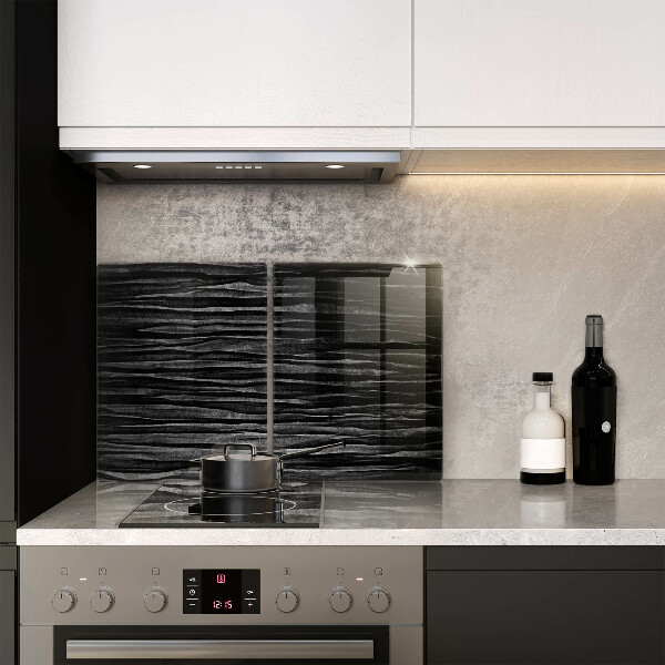 Herdabdeckplatte glas Schwarze Abstraktion