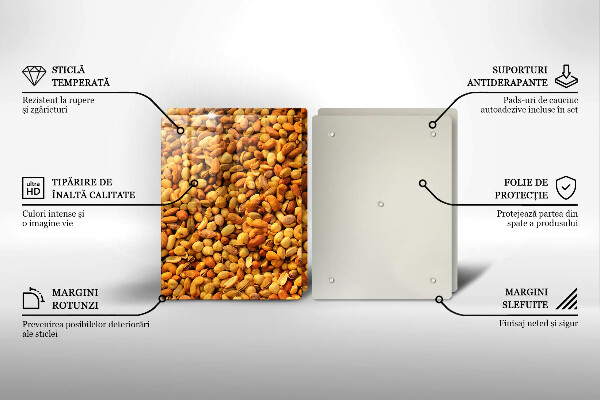 Herdabdeckplatte glas Nussmischung