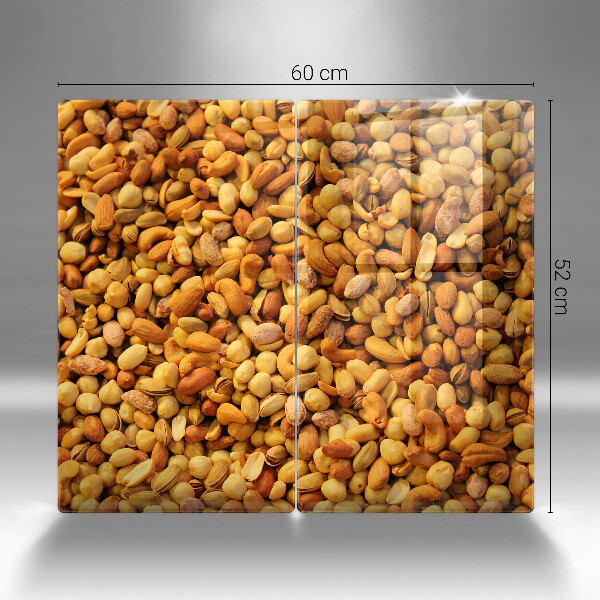 Herdabdeckplatte glas Nussmischung