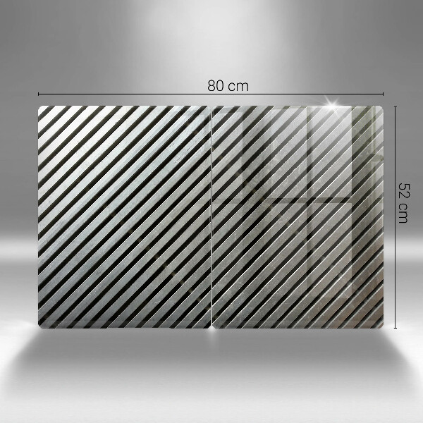 Herdabdeckplatte glas Metalllinien