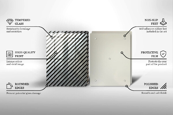 Herdabdeckplatte glas Metalllinien