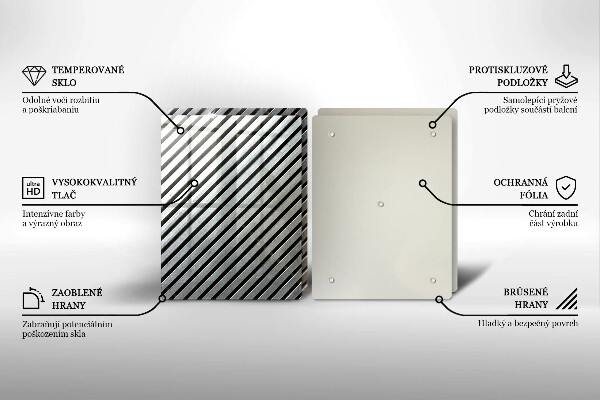 Herdabdeckplatte glas Metalllinien