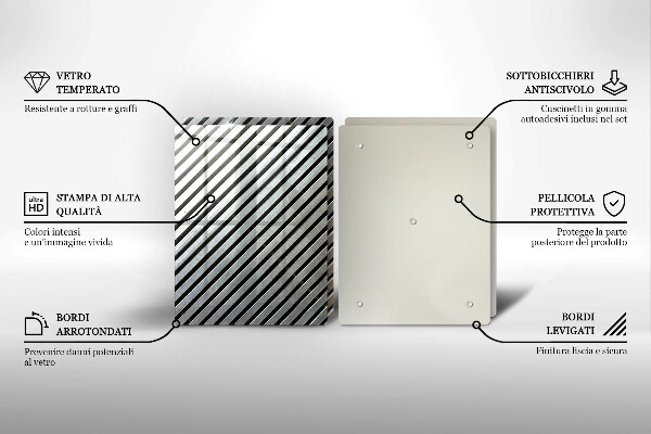 Herdabdeckplatte glas Metalllinien