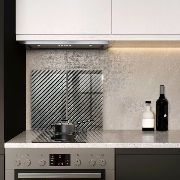 Herdabdeckplatte glas Metalllinien