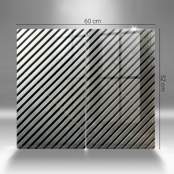 Herdabdeckplatte glas Metalllinien