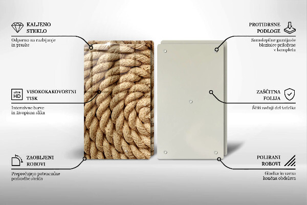 Herdabdeckplatte glas Aufgewickeltes Seil