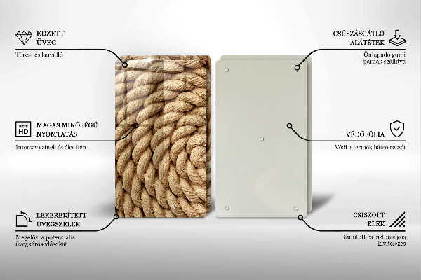 Herdabdeckplatte glas Aufgewickeltes Seil