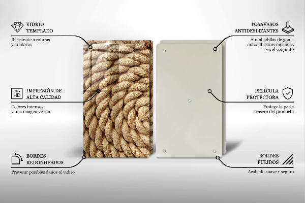 Herdabdeckplatte glas Aufgewickeltes Seil