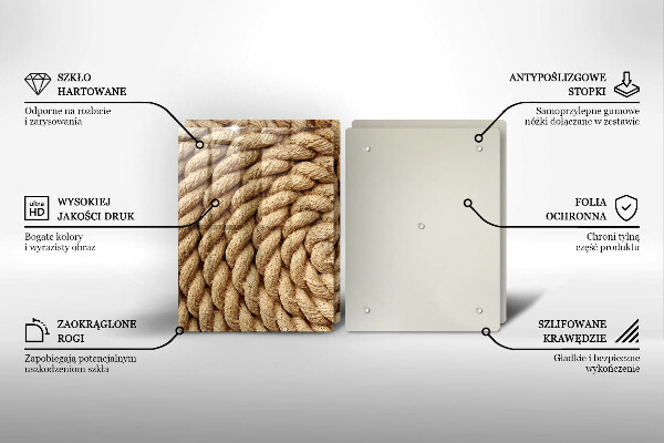 Herdabdeckplatte glas Aufgewickeltes Seil