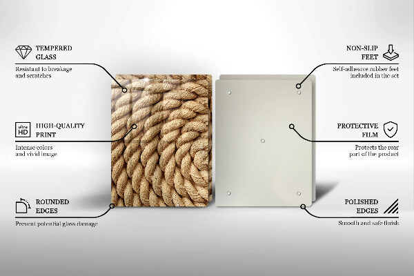 Herdabdeckplatte glas Aufgewickeltes Seil