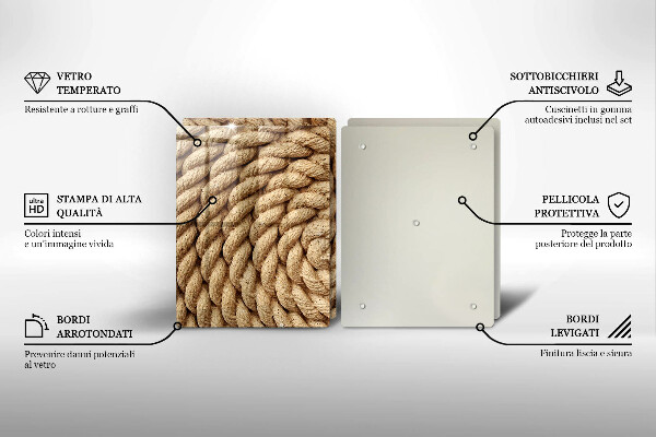 Herdabdeckplatte glas Aufgewickeltes Seil