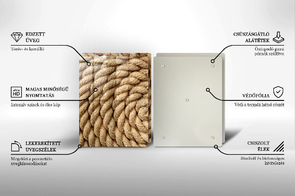 Herdabdeckplatte glas Aufgewickeltes Seil