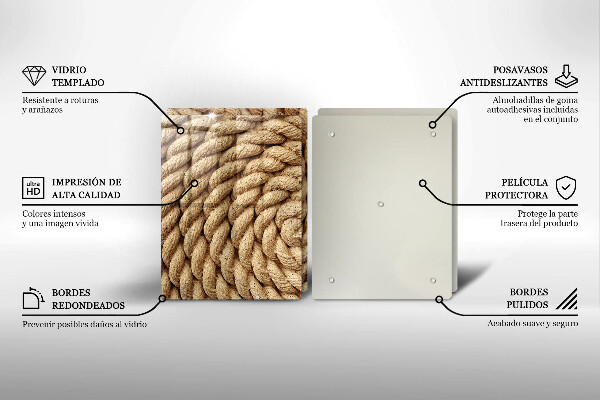 Herdabdeckplatte glas Aufgewickeltes Seil