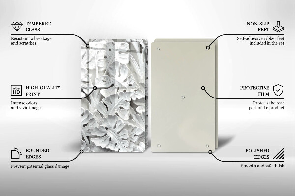 Herdabdeckplatte glas weiße Blumen