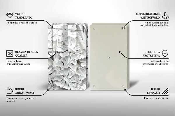 Herdabdeckplatte glas weiße Blumen