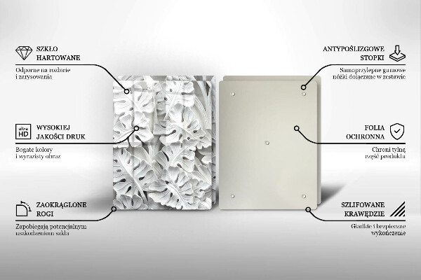 Herdabdeckplatte glas weiße Blumen