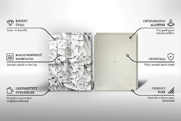 Herdabdeckplatte glas weiße Blumen