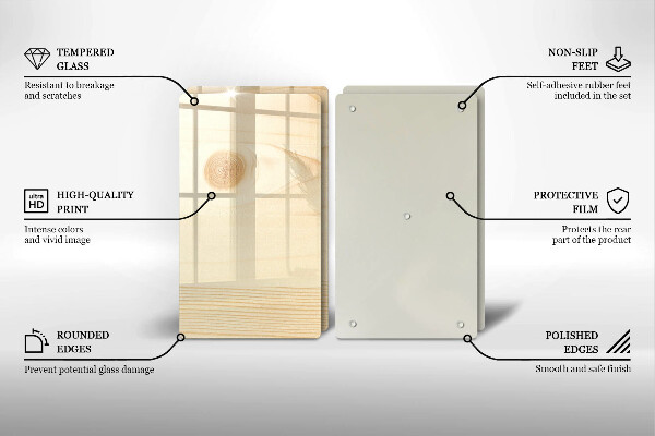 Herdabdeckplatte glas Holzbrett