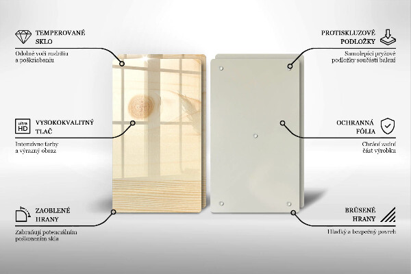 Herdabdeckplatte glas Holzbrett