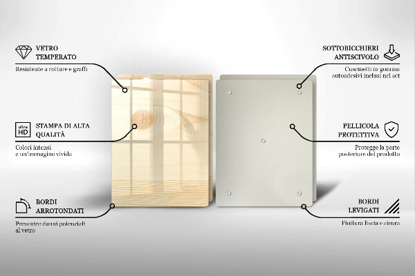 Herdabdeckplatte glas Holzbrett