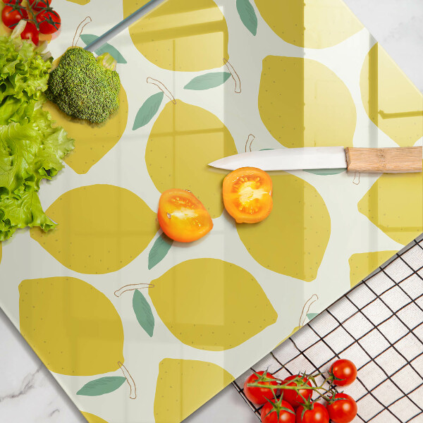 Herdabdeckplatte glas Cartoon-Zitronen