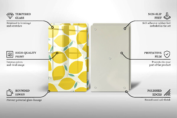 Herdabdeckplatte glas Cartoon-Zitronen