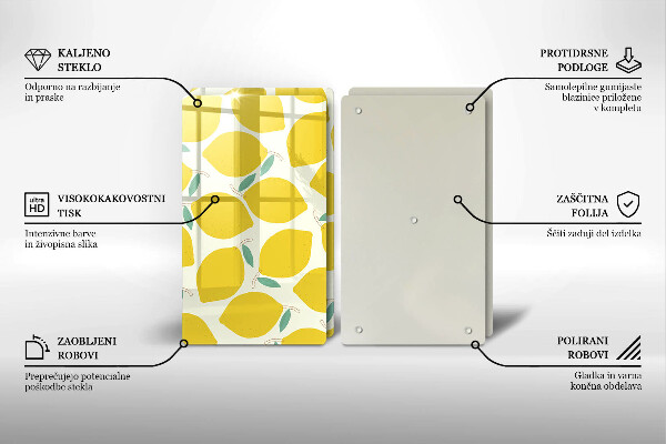 Herdabdeckplatte glas Cartoon-Zitronen