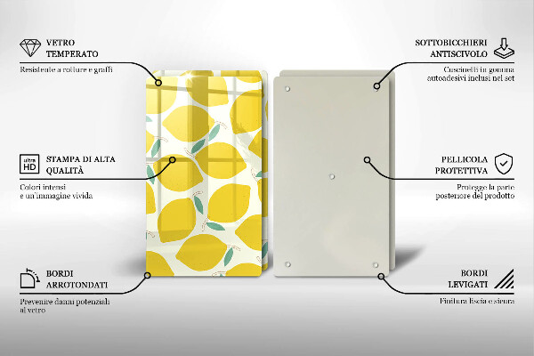 Herdabdeckplatte glas Cartoon-Zitronen