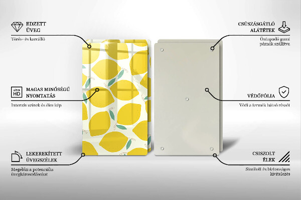 Herdabdeckplatte glas Cartoon-Zitronen