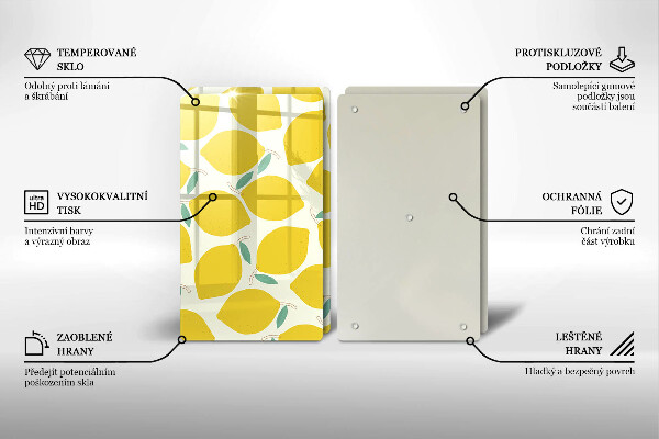 Herdabdeckplatte glas Cartoon-Zitronen