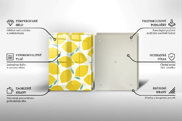 Herdabdeckplatte glas Cartoon-Zitronen