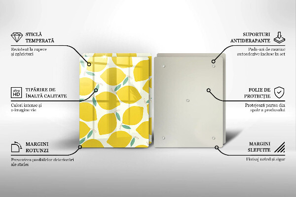 Herdabdeckplatte glas Cartoon-Zitronen