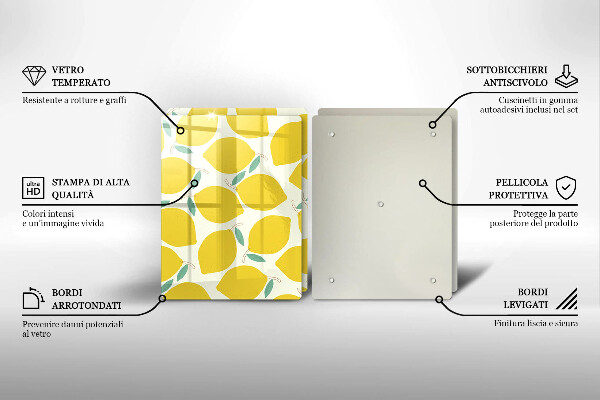 Herdabdeckplatte glas Cartoon-Zitronen
