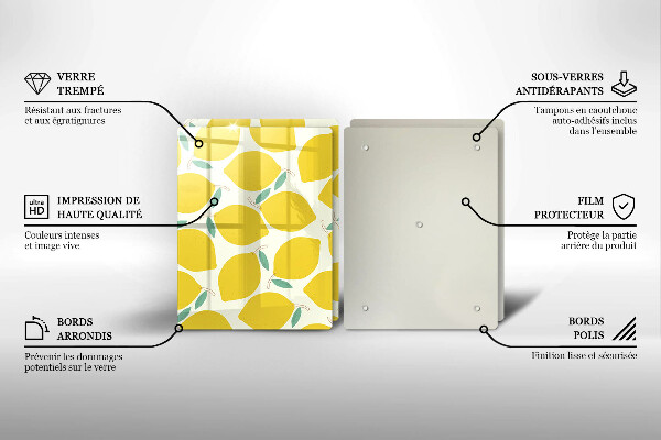Herdabdeckplatte glas Cartoon-Zitronen