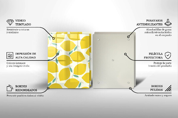 Herdabdeckplatte glas Cartoon-Zitronen