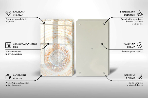 Herdabdeckplatte glas Holzstruktur